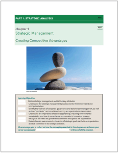 Strategic Management: Creating Competitive Advantages