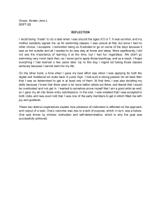 Personal Reflection on Motivation and Task Approach