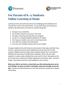Online Learning at Home: A Guide for K-12 Parents
