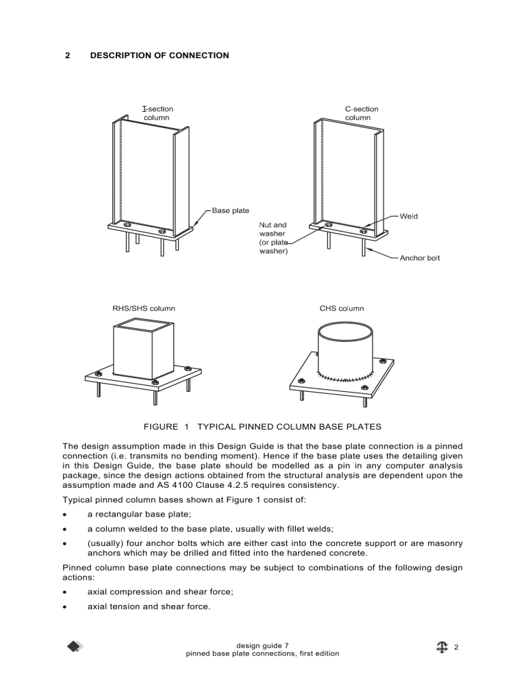 Pinned Column Base Plate Connections Design Guide