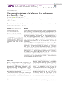 Digital Screen Time and Myopia: Systematic Review