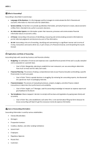 What is Accounting? Week 1 Course Material