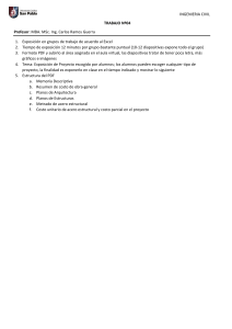 Tarea Ingenier&iacute;a Civil 04: Instrucciones Presentaci&oacute;n Proyecto