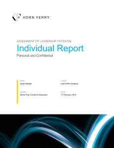 Leadership Potential Assessment Report