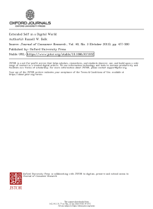 Extended Self in a Digital World: Consumer Research Article