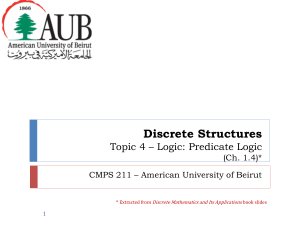 Discrete Structures: Predicate Logic