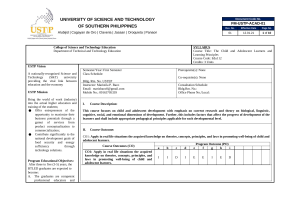USTP Edu112 Syllabus: Child & Adolescent Learners