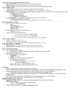 Database Design: ERD to Relational Models & SQL