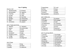 Year 5 Spelling List: Units & Words