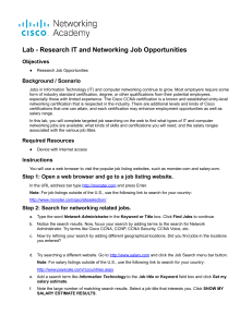 Cisco Networking Academy Lab: Research IT & Networking Jobs