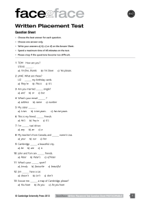 face2face Written Placement Test