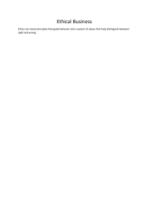 Ethical Business: Understanding Moral Principles