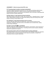 Assignment 1: Materials Processing Steps