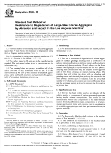 ASTM C535-16: Los Angeles Abrasion Test for Coarse Aggregate