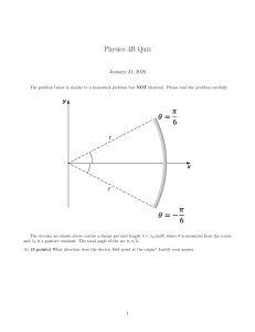 Physics 4B Quiz: Electric Field Problems