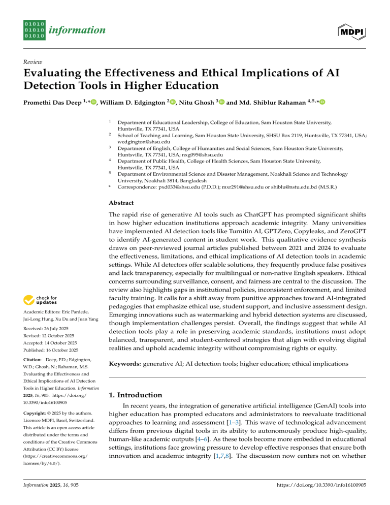 AI Detection Tools in Higher Education: Effectiveness & Ethics