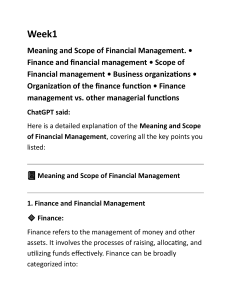 Meaning and Scope of Financial Management