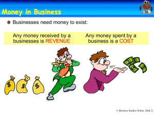 Money in Business: Revenue and Costs Basics