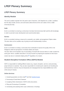 LPEP Plenary Summary: DLSU Student Guide