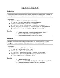 Objectivity vs Subjectivity: Definitions & Examples