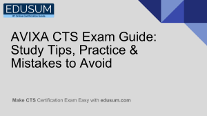 AVIXA CTS Exam Guide: Study Tips & Practice