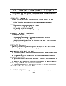 12 Golden Rules for Safe Piloting - FAA Guide