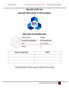 Chemistry Lab Report: General Chemistry Experiments