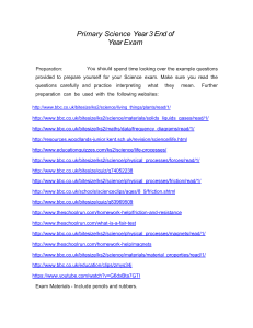Primary Science Year 3 End of Year Exam Prep