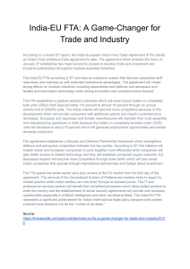 India-EU FTA: A Game-Changer for Trade and Industry