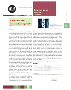 CRISPR-Cas9: Strat&eacute;gie th&eacute;rapeutique pour les laminopathies ?