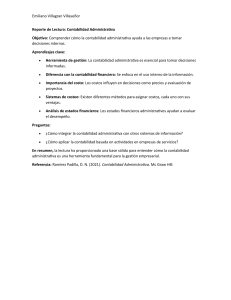Reporte de Lectura: Contabilidad Administrativa - Resumen