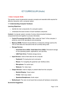 ICT Curriculum: Basic Computer Skills