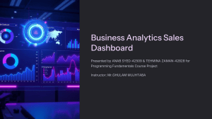 Business Analytics Sales Dashboard C++ Project