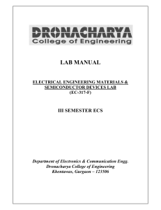 Electrical Engineering Materials & Semiconductor Devices Lab Manual (EC-317-F)