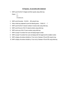 10 Programming Exercises: For, While, If Loops