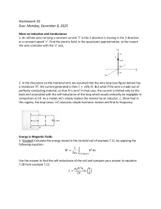 Homework 10: Induction and Conductance Problems