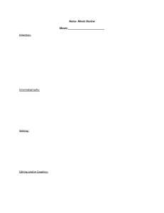 Movie Review Worksheet Template