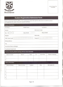 Beaconhouse Student Registration/Admission Form