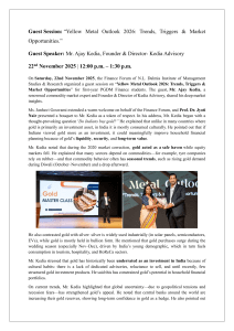 Yellow Metal Outlook 2026: Trends, Triggers & Market Opportunities