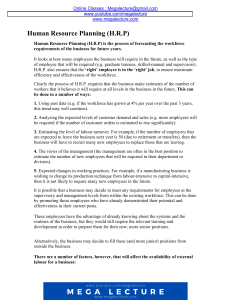 Human Resource Planning (H.R.P)