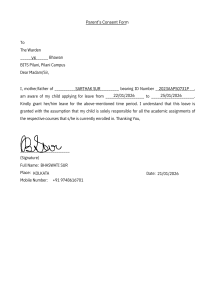 Parent Consent Form for Student Leave at BITS Pilani