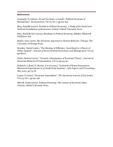 Academic References in Political Economy & Economics