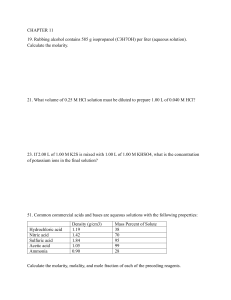 Chemistry Chapter 11: Solutions Problems