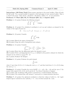 Math 213 Common Exam 3 Spring 2024