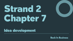 Business Idea Development Chapter 7