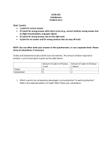 ECON 335 Problem Set 2: Comparative Advantage & Trade