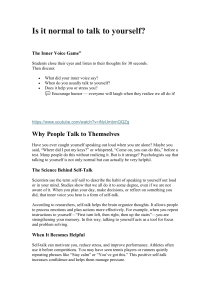 Is It Normal to Talk to Yourself? Lesson Plan