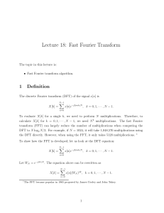 Lecture 18: Fast Fourier Transform Algorithm