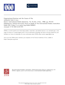 Organizational Routines and Causes of War | Jack S. Levy