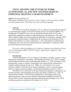 Shaping Future Work: AI & Automation in Employee Training